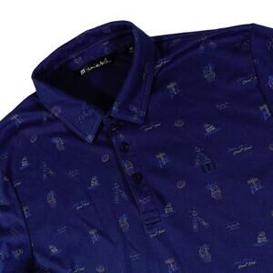 TravisMathew Beer Party Geometric Pima Performance Golf Polo Shirt Men's Medium